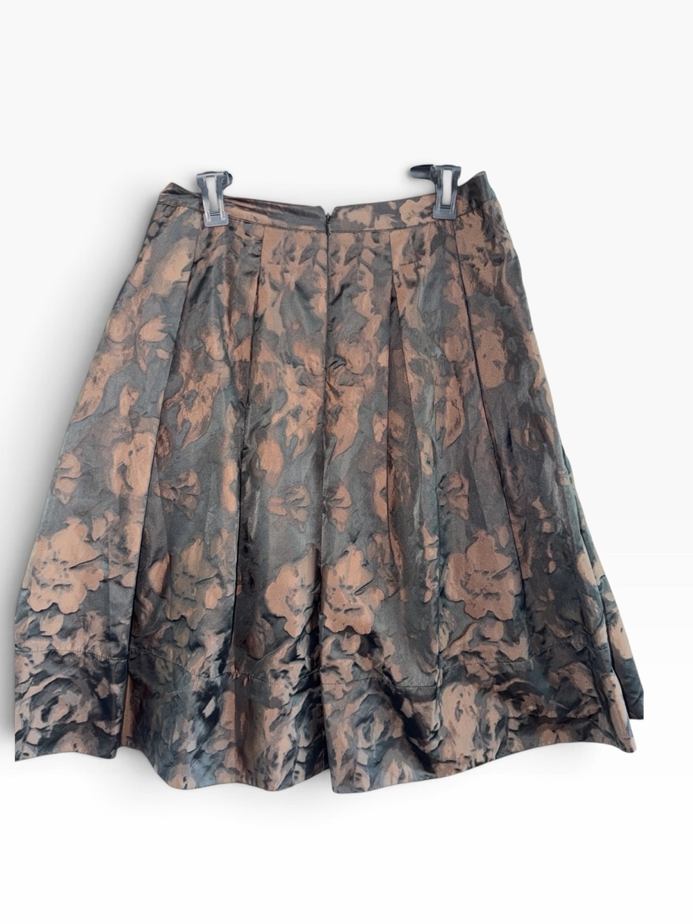 Talbots Black and Brown Floral Jacquard A-line Skirt size 6 - Picture 4 of 9
